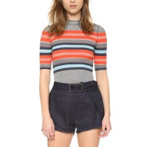 Free People Striped Thermal Top